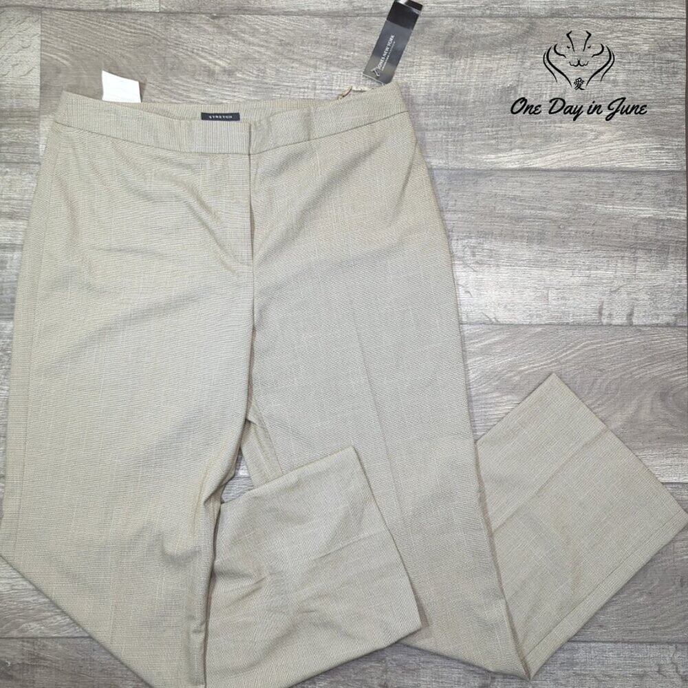 Jones New York Classic Fit Pants Beechwood Straight Leg NWT $84.98 Size 14